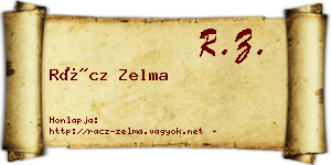 Rácz Zelma névjegykártya